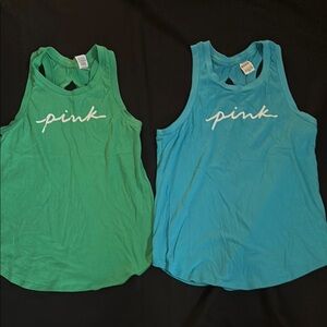PINK Victoria's Secret Tank Tops - Green and Blue